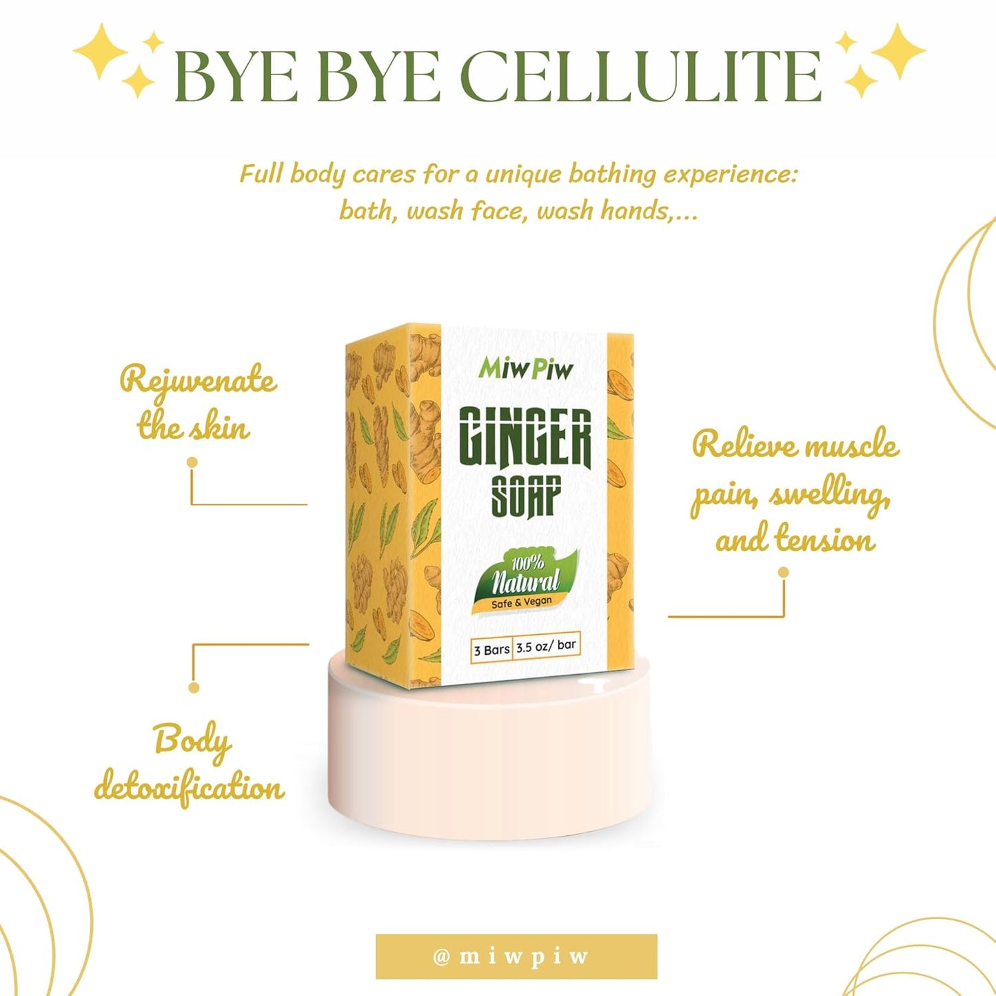 Miw Piw Ginger Soap Lymphatic Drainage (Pack 3)