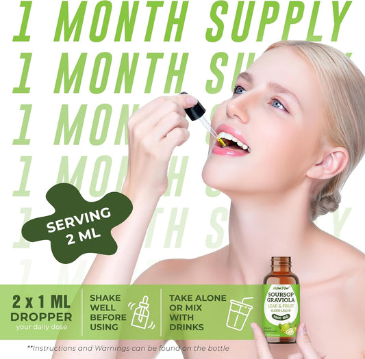 Miw Piw Soursop Graviola Liquid Drop 1900 MG- 2 Fl Oz