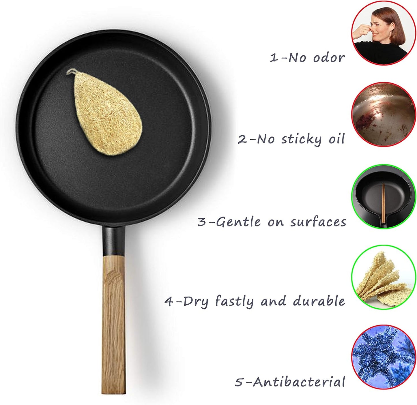 Miw Piw Natural Loofah Dish Sponge Pack 3/10/15