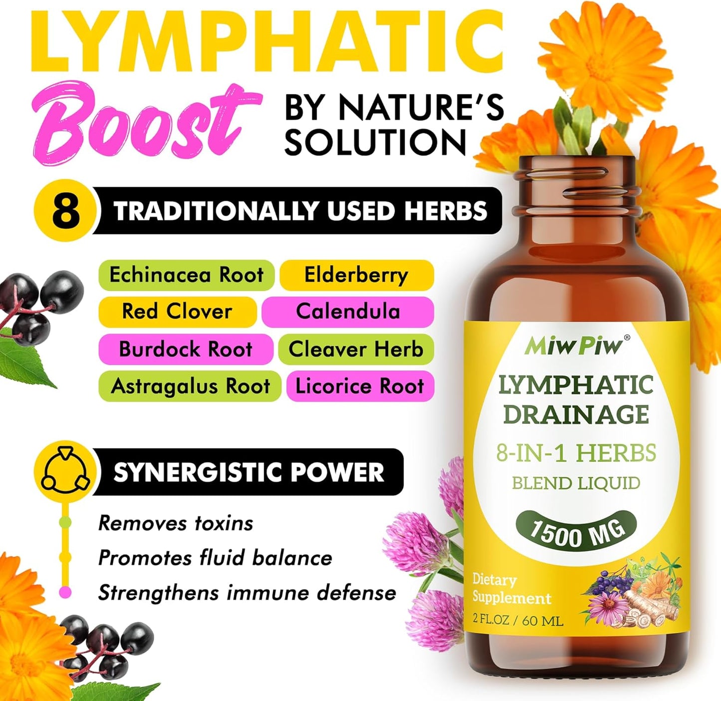 Miw Piw Lymphatic Drainage Drops  (2 Fl Oz)