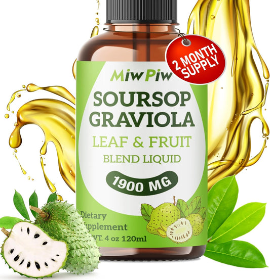 Miw Piw Soursop Graviola Liquid Drop 1900 MG (4 Fl Oz)