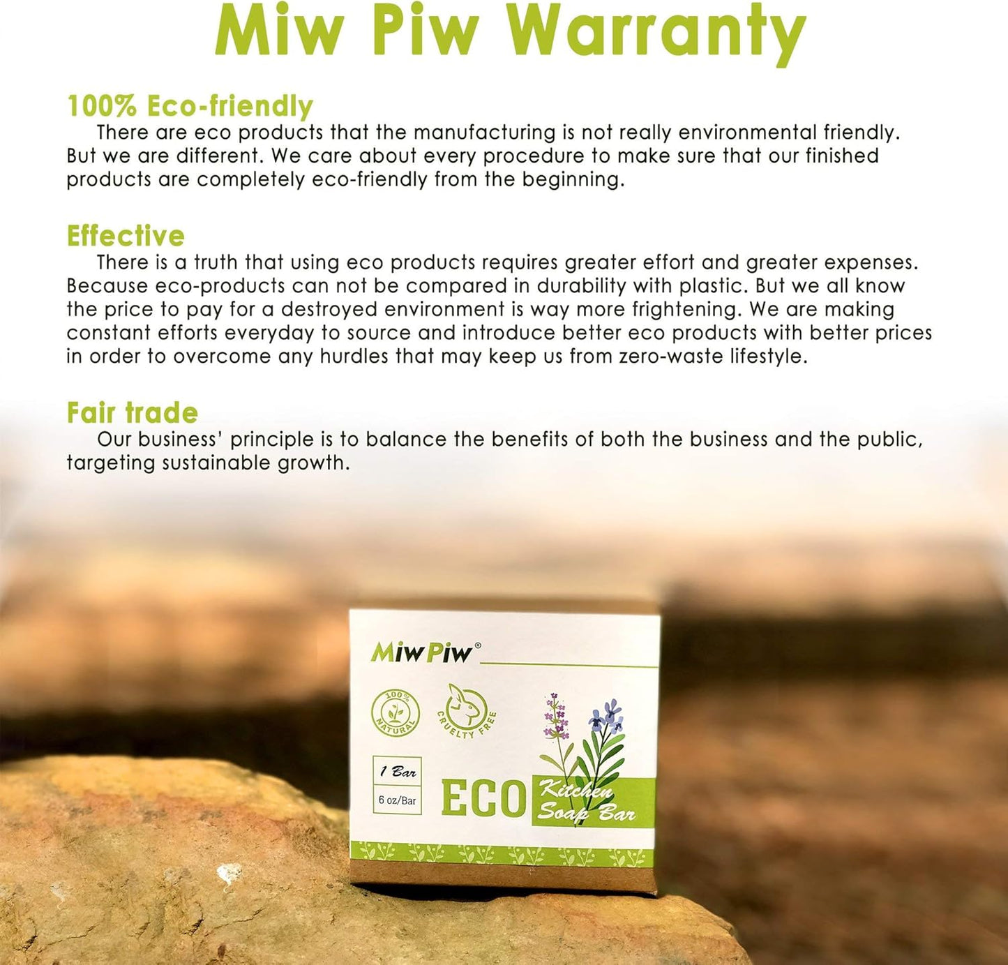 Miw Piw Vegan Dish Soap Bars - Pack 2 (6 Oz/Bar)