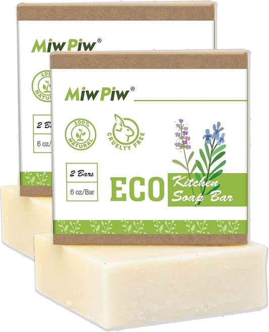Miw Piw Vegan Dish Soap Bars - Pack 2 (6 Oz/Bar)