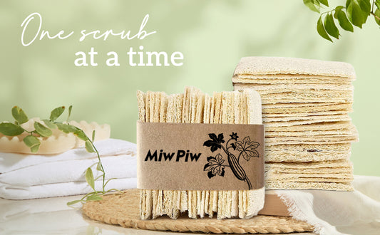Miw Piw Natural Loofah Dish Sponge - 100% Biodegradable  (Pack 30)